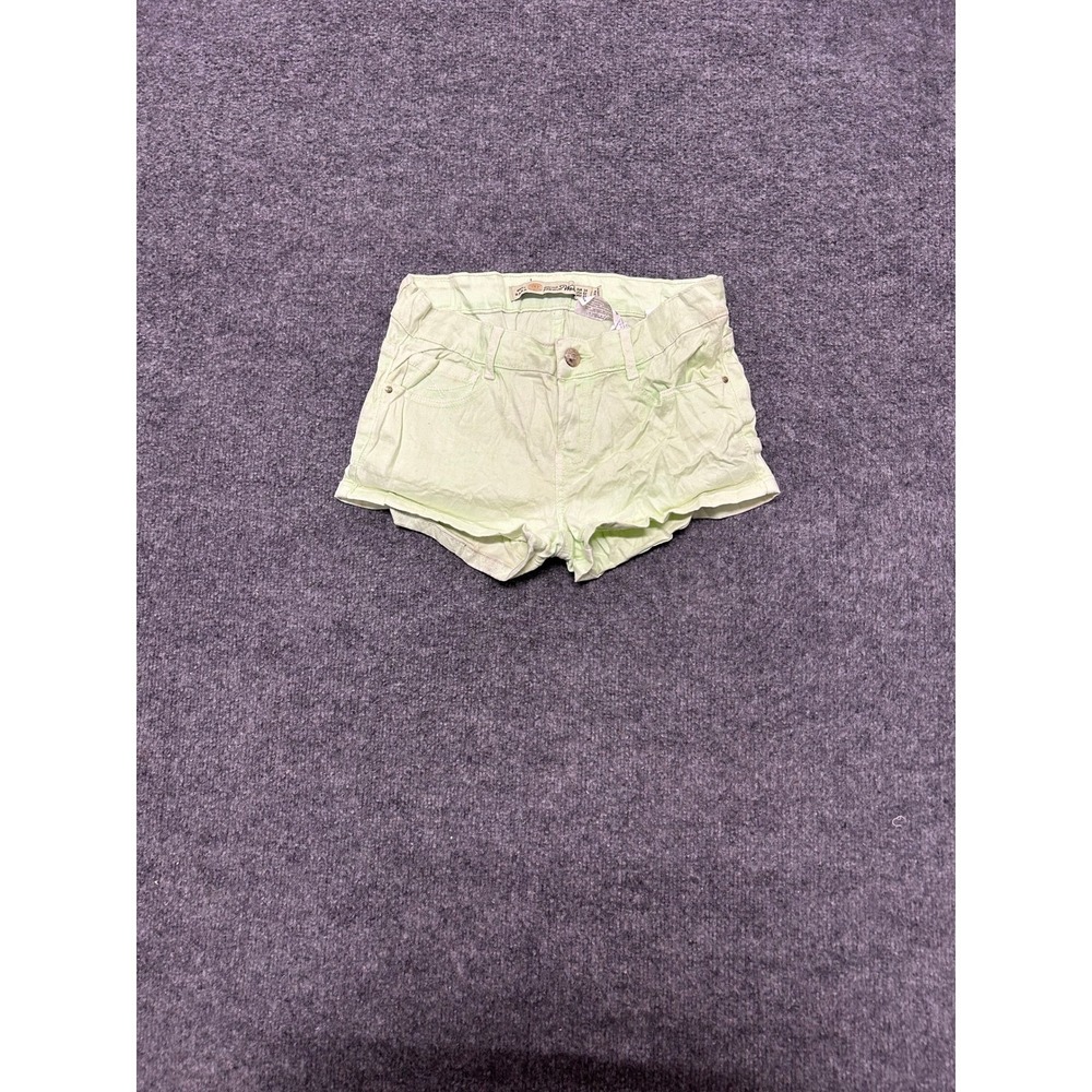 Zara Shorts Womens Size 2 Lime Green Denim Mini Casual Summer Low Rise Stained